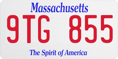 MA license plate 9TG855