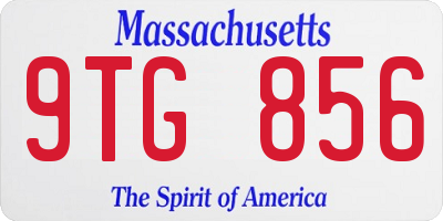 MA license plate 9TG856