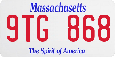MA license plate 9TG868