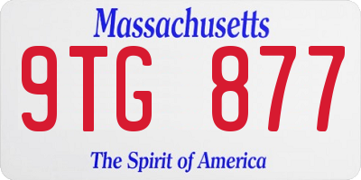 MA license plate 9TG877