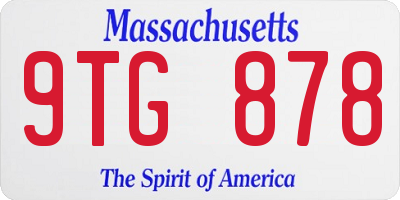 MA license plate 9TG878