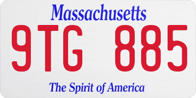 MA license plate 9TG885