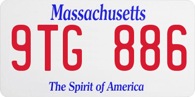 MA license plate 9TG886