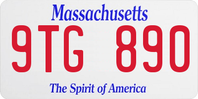 MA license plate 9TG890