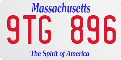 MA license plate 9TG896