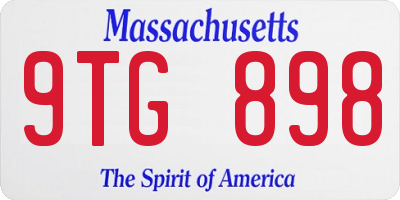 MA license plate 9TG898