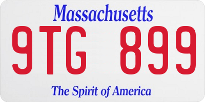 MA license plate 9TG899