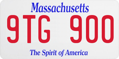 MA license plate 9TG900