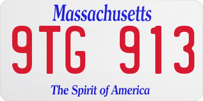 MA license plate 9TG913
