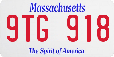 MA license plate 9TG918