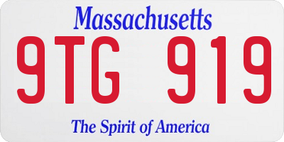 MA license plate 9TG919