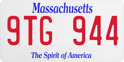 MA license plate 9TG944
