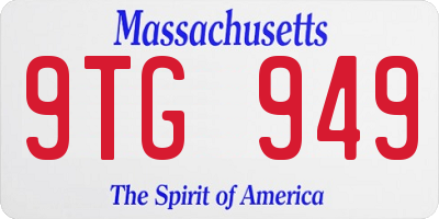 MA license plate 9TG949