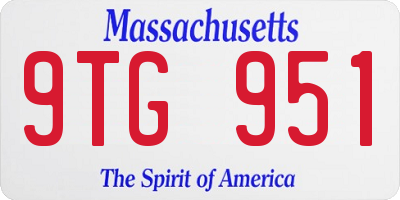 MA license plate 9TG951