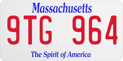 MA license plate 9TG964