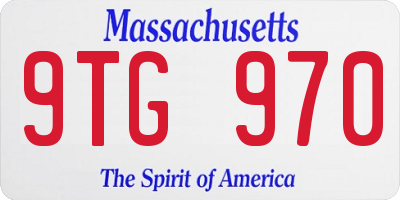 MA license plate 9TG970