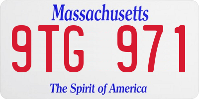 MA license plate 9TG971