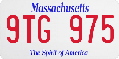 MA license plate 9TG975