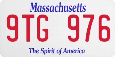 MA license plate 9TG976