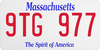 MA license plate 9TG977