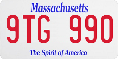 MA license plate 9TG990