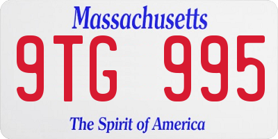 MA license plate 9TG995