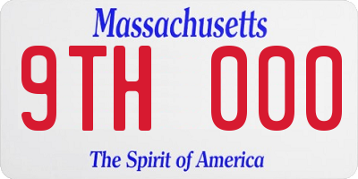 MA license plate 9TH000