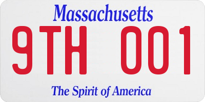 MA license plate 9TH001