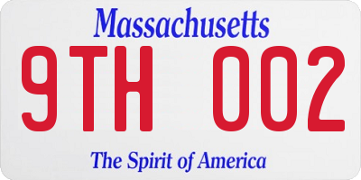 MA license plate 9TH002