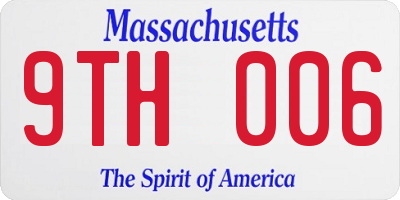 MA license plate 9TH006