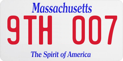 MA license plate 9TH007