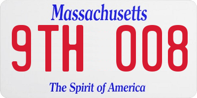 MA license plate 9TH008