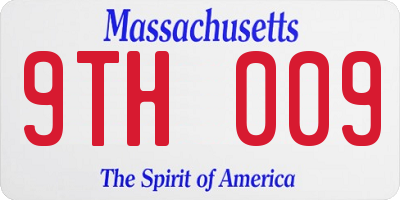 MA license plate 9TH009