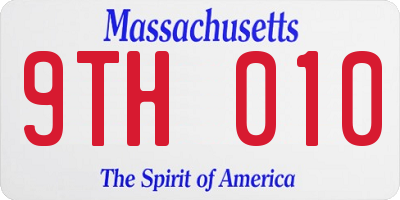 MA license plate 9TH010