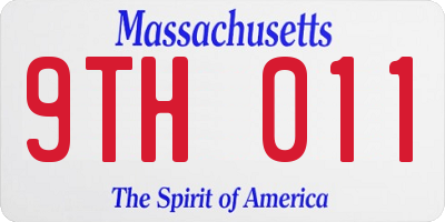 MA license plate 9TH011