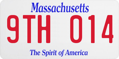 MA license plate 9TH014