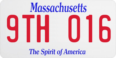 MA license plate 9TH016