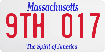 MA license plate 9TH017