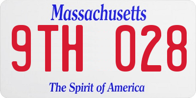 MA license plate 9TH028