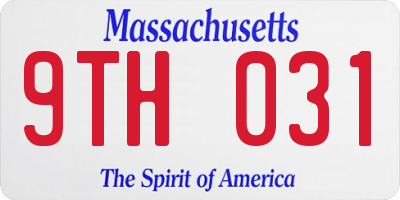 MA license plate 9TH031