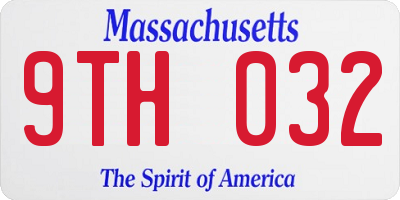 MA license plate 9TH032