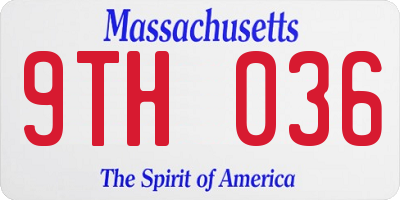 MA license plate 9TH036
