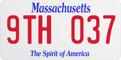 MA license plate 9TH037