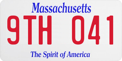 MA license plate 9TH041
