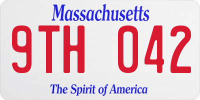 MA license plate 9TH042
