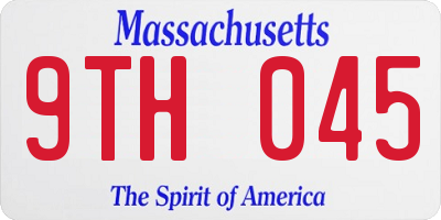 MA license plate 9TH045