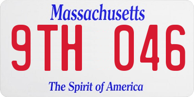 MA license plate 9TH046
