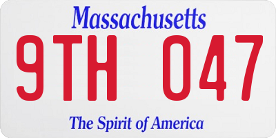 MA license plate 9TH047