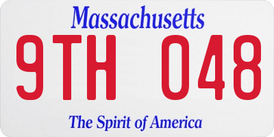 MA license plate 9TH048