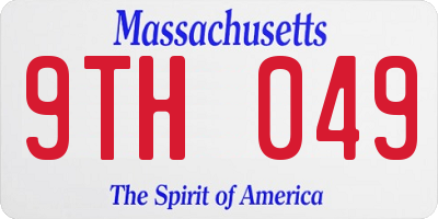 MA license plate 9TH049